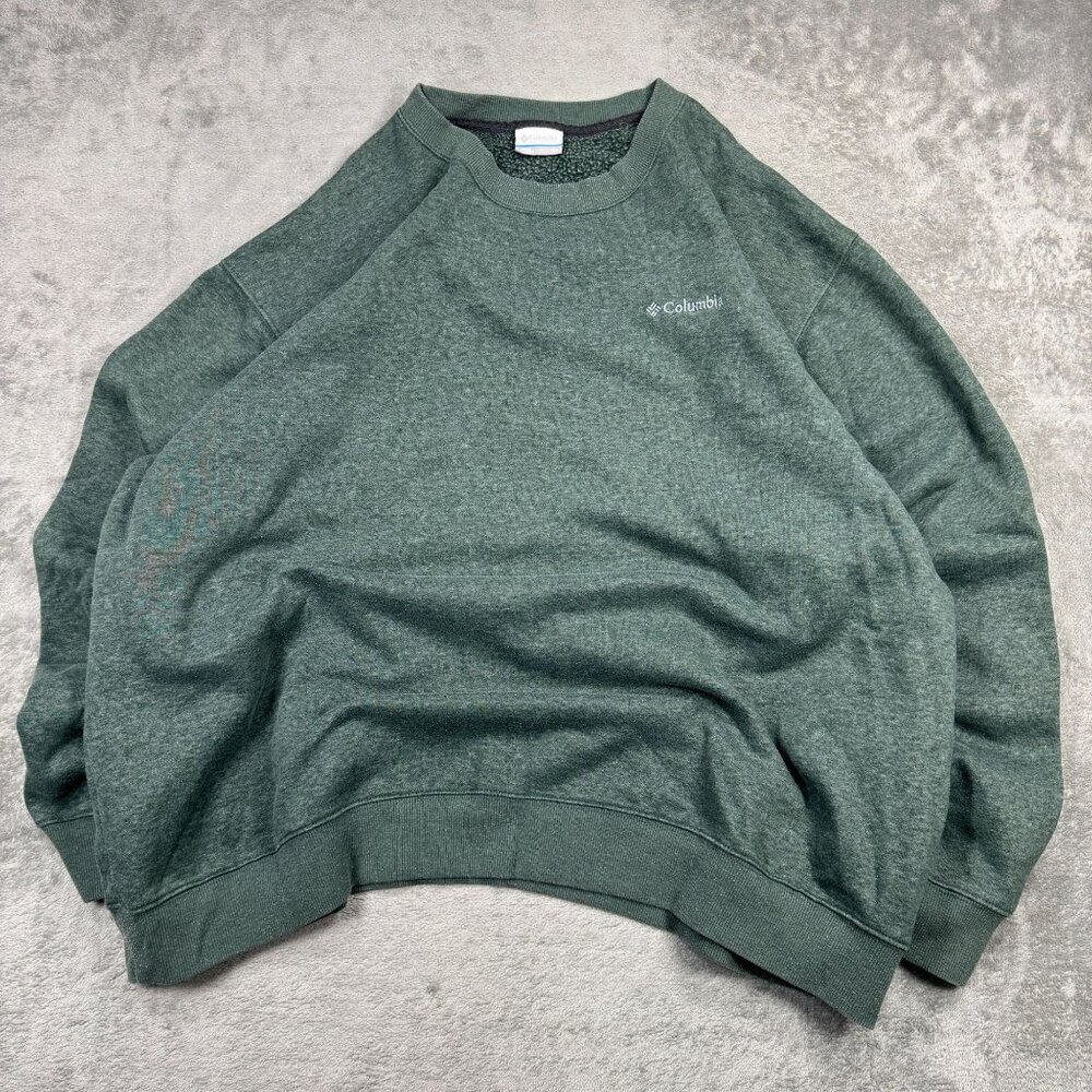 Columbia Sportswear Mens 3X Green Sweatshirt Crewneck Pullover Casual Streetwear